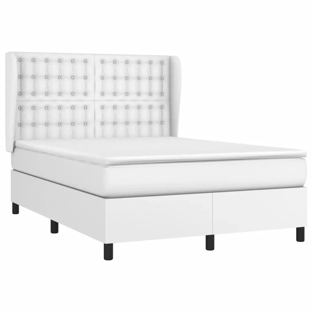 Giroletto a Molle con Materasso Bianco 140x190 cm in Similpelle 3129028