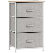 Cassettiera con 3 Cassetti Tessuto Grigio ¨C Zephmum ¨C Acciaio 60x40x