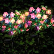 Illuminazione esterna solare - impermeabile - 21 fiori di rododendro - rosa - 2 pezzi illuminazione esterna solare