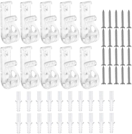 Fissaggio Sicuro per Riparazione - 8 pezzi - Clip trasparente - Haken P - Cartuccia pieghevole - Materiale plastico - Sicuro e facile da maneggiare - Protezione del cavo