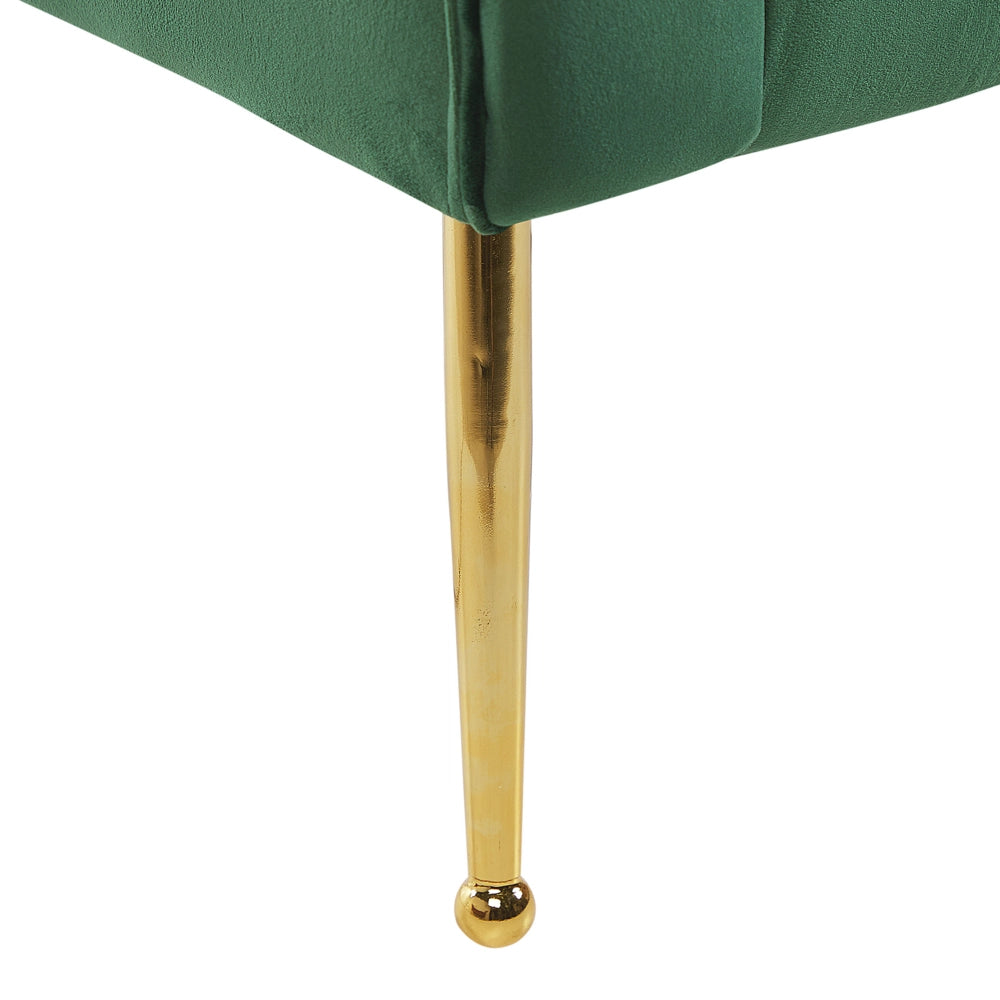 Chaise longue Verde Rivestimento in Tessuto Gambe in Legno Chiaro Stile Scandinavo