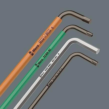 Wera 950-13 HEX-PLUS IMPERIAL 1 Set di chiavi a brugola in pollici con tecnologia Hex-Plus e finitura BlackLaser 13 pezzi colore Nero