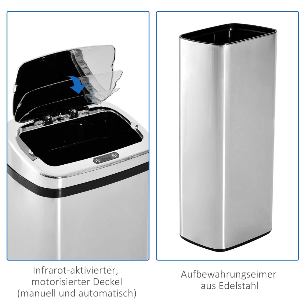 PATTUMIERA Con Sensore 67 L Acciaio Inox Argento
