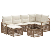 Set Divano da Giardino 7 pcs Beige polyrattan 3435783