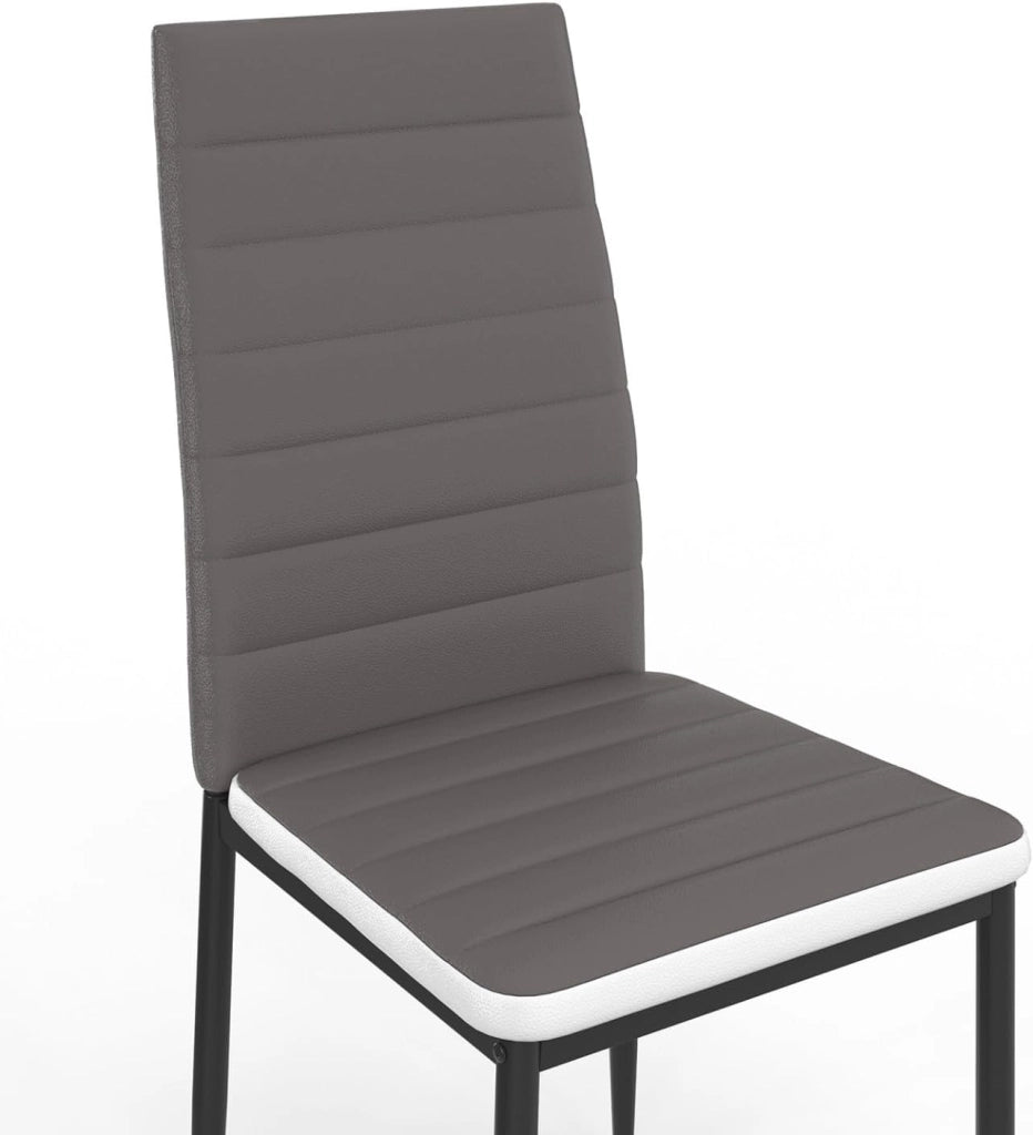 Set di 6 sedie da pranzo grigie con fascia bianca per sala ROMANE