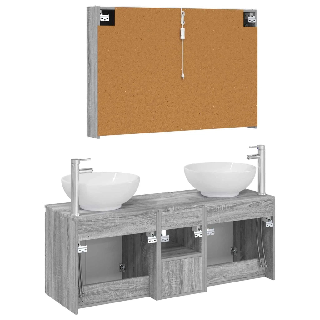 Set di Armadi da Bagno 4 pcs Sonoma grigio Legno ingegnerizzato 3406508