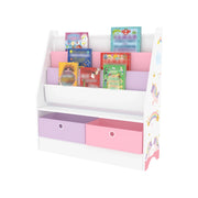 Scaffale per bambini con 3 scomparti e 2 scatole 74 x 71 x 23 cm motivo unicorno 03_0006963