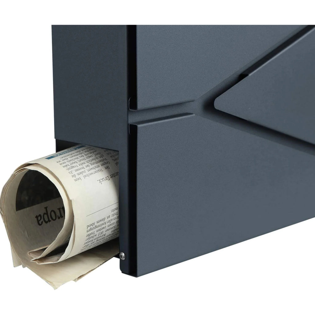 Cassetta postale da parete con porta giornali e portachiavi facile da installare design moderno grigio antracite 12_0004400
