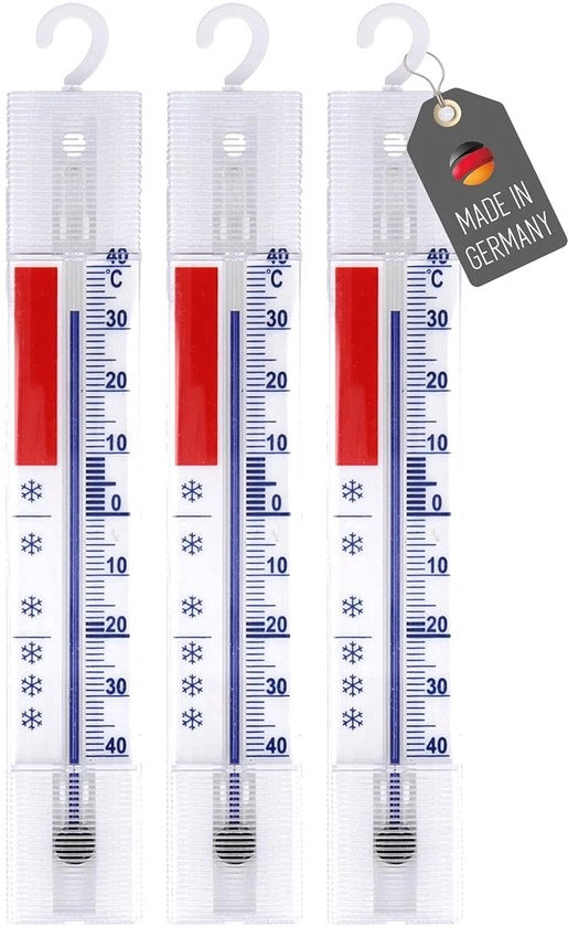 Set di 3 termometri per frigorifero e congelatore - Raggio di temperatura -40 °C a +40 °C - Analogici con ganci di appoggio