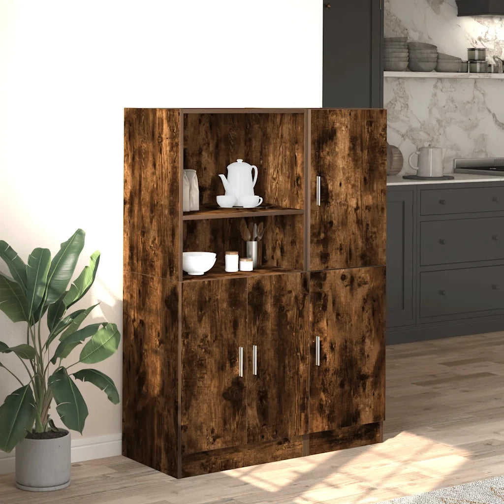 Set di Mobili da Cucina 2 pz Rovere Fumo in Truciolato 3324146
