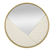 Specchio da Muro Sharon 80x3x80 cm in Ferro e MDF e Specchio Bianco e Oro