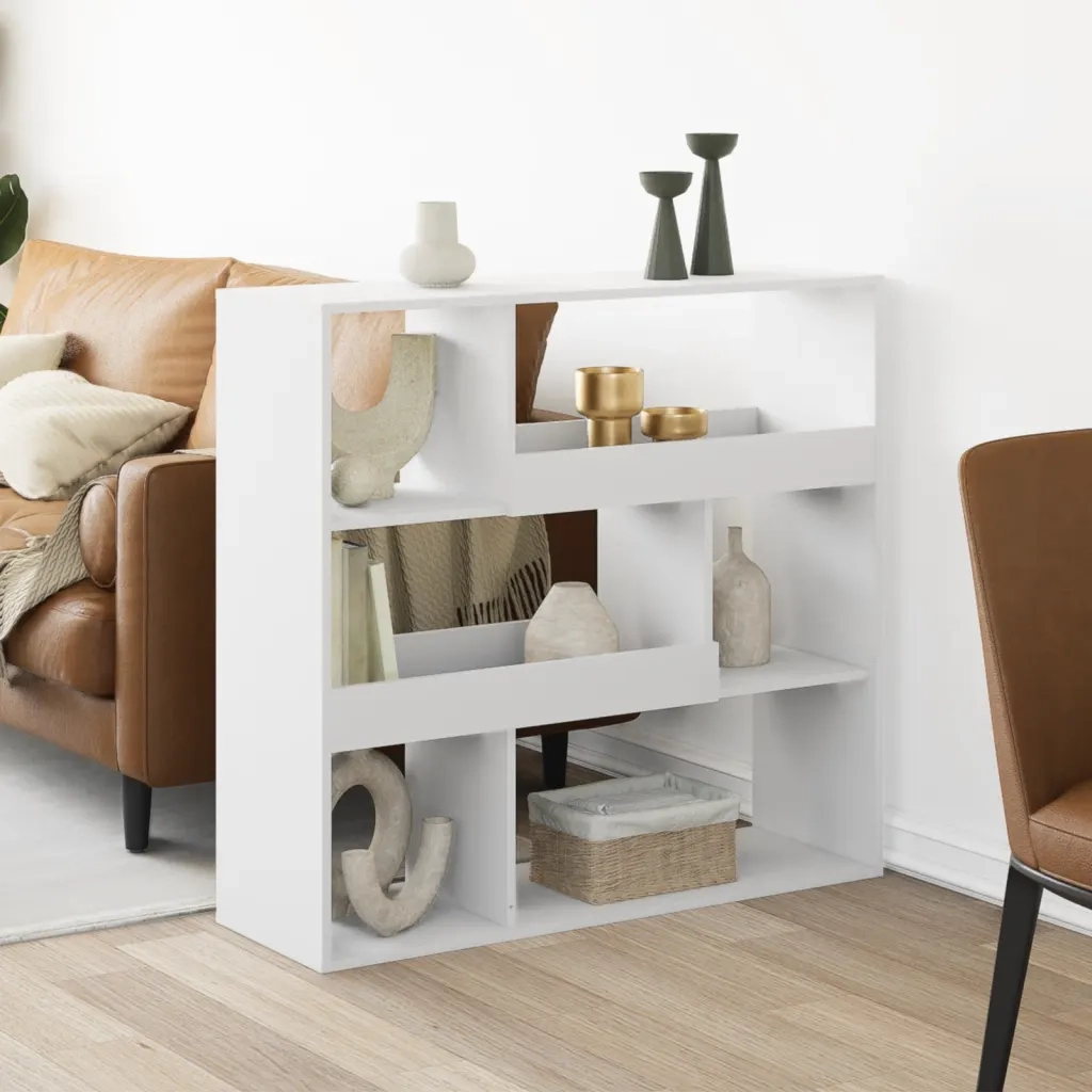 Divisorio Ambienti | Divider per stanze | Paravento Bianco 100x33x94,5 cm in Truciolato