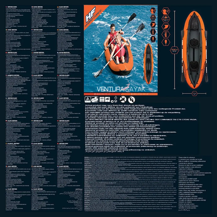 Bestway Kayak Gonfiabile Hydro-Force Ventura X2 330x86 cm 92919