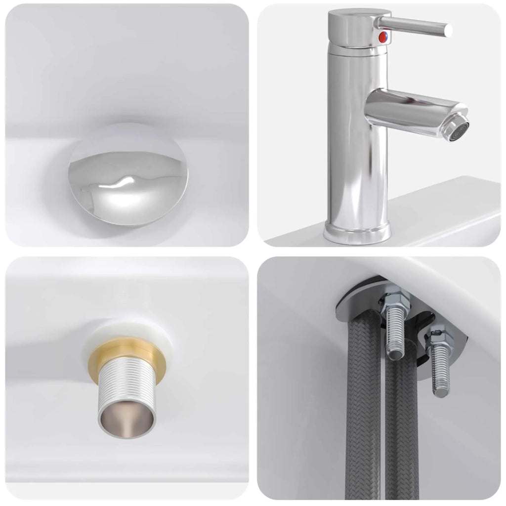 Lavabo da bagno Cromato 39 x 30,5 x 12,5 cm Metallo 890220