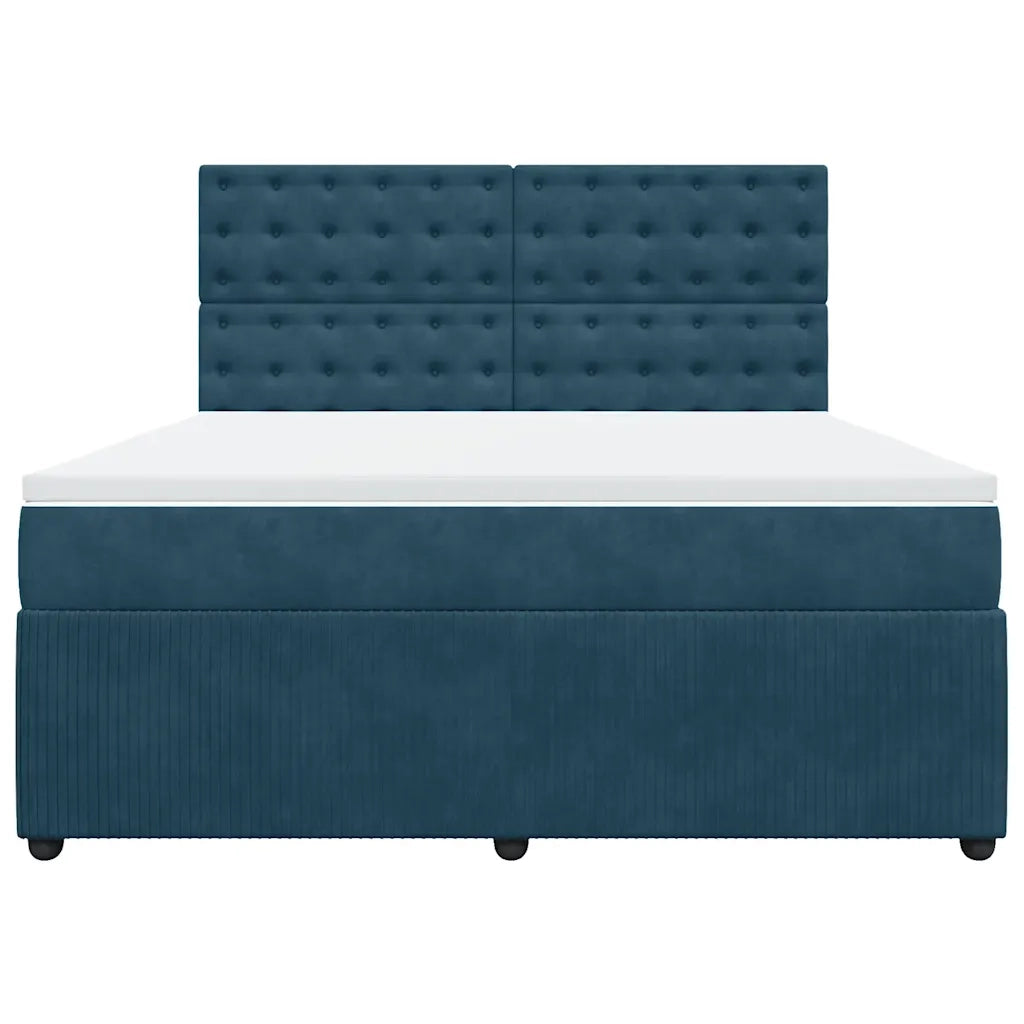 Giroletto a Molle con Materasso Blu Scuro 180x200 cm in Velluto 3292422