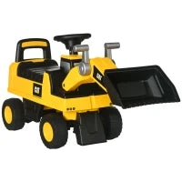 Ruspa Giocattolo per Bambini 18 e 36 Mesi con Escavatore e Spazio Portaoggetti, 78x29.5x54 cm, Giallo e Nero