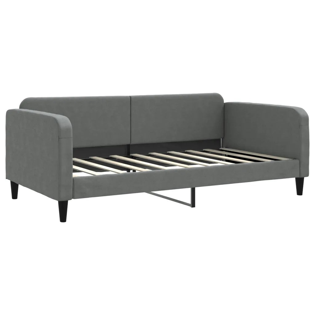 Letto da camera | Letto da Giorno Grigio Scuro 100x190 cm in Tessuto