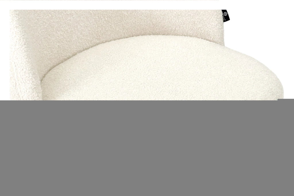 Sedia da pranzo imbottita in tessuto bouclè bianco avorio (2 pz) - Nicole - SD11NIG-B