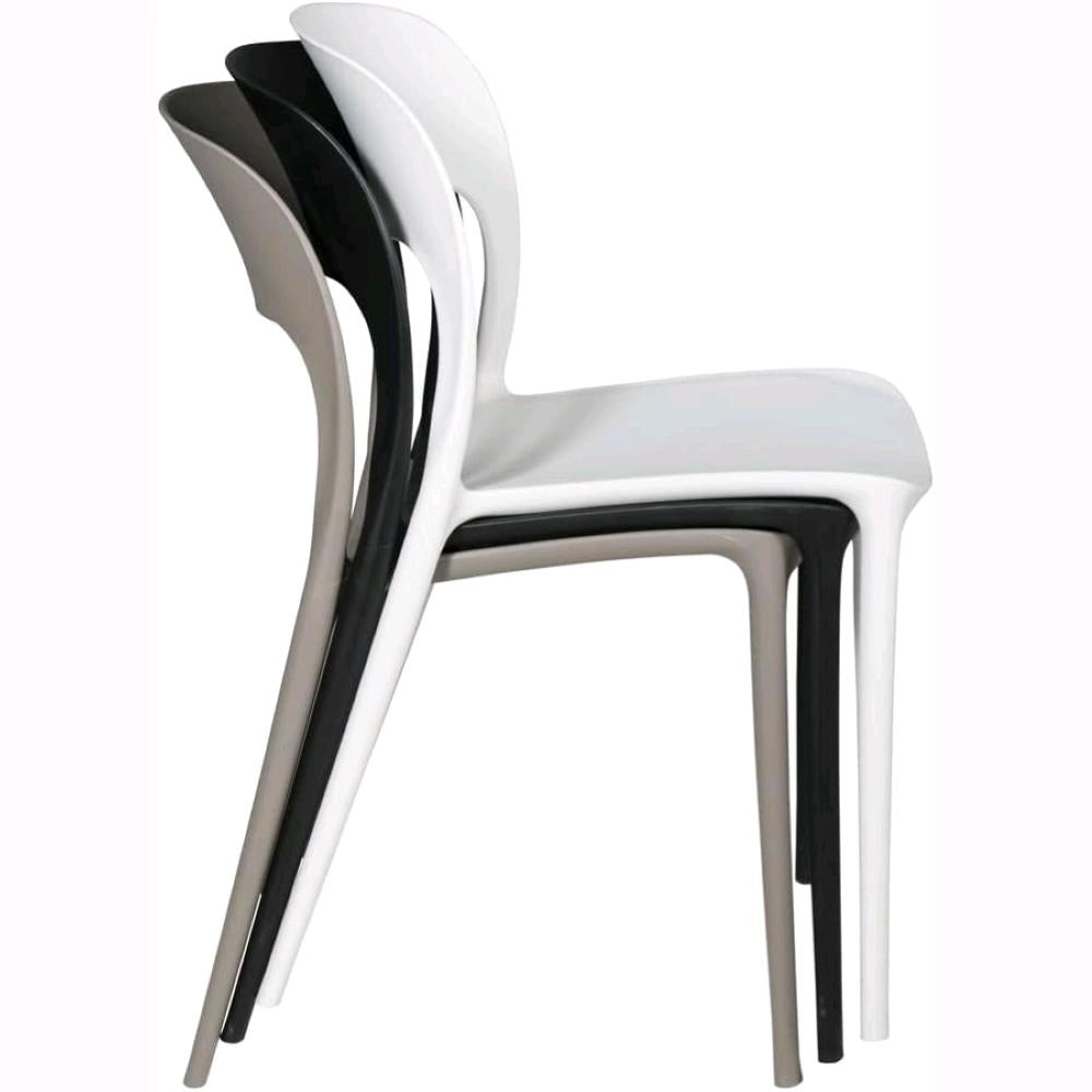 Set 2 Sedie Impilabili in polipropilene 83x56x46 cm Colore GRIGIO CHIARO Design Moderno VALENTINA