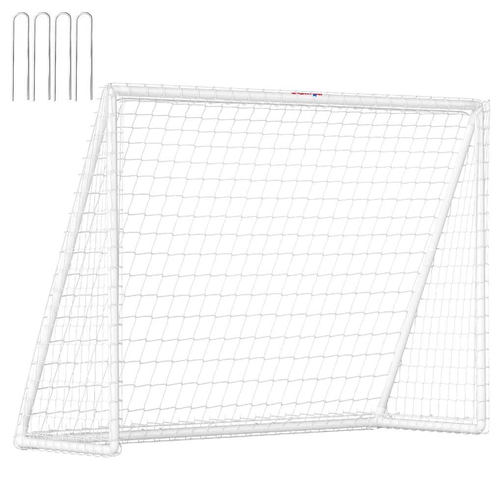 Set da calcio con rete ¨C zephmum ¨C PVC 2.4x1.8m bianco