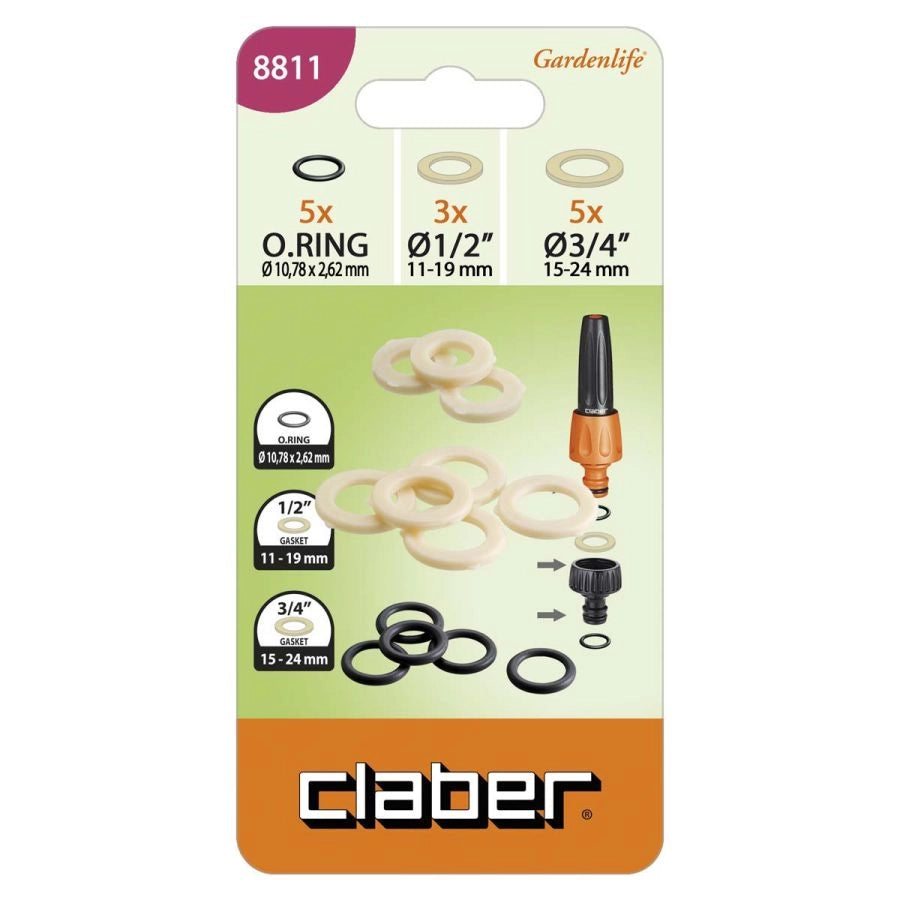 SET O RING E GUARNIZIONI PER ACCESSORI IRRIGAZIONE DA GIARDINO CLABER