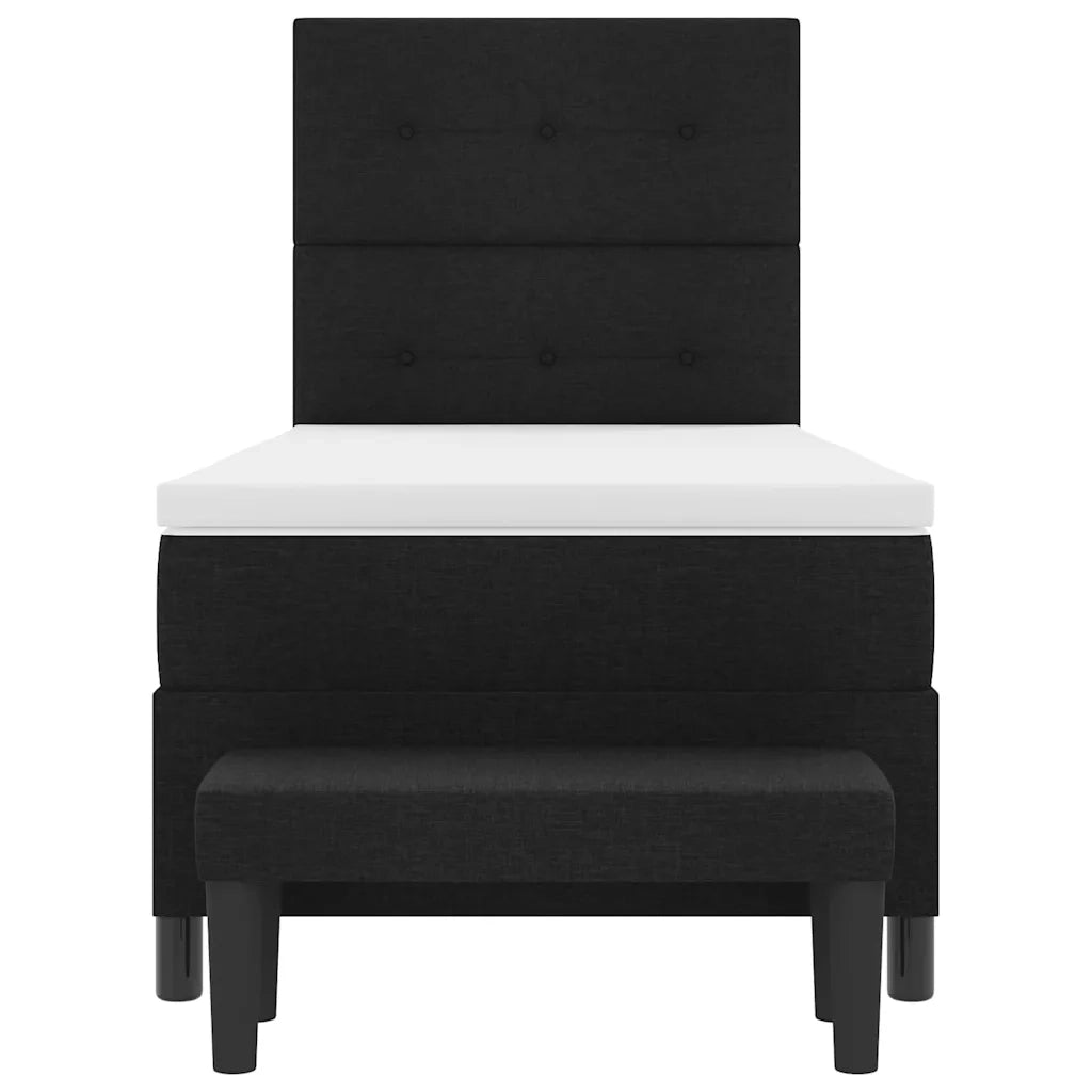 Letto a molle con testiera Nero 100 x 200 cm Tessuto 3344046