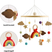 Culla a vento in legno mobile - lettino pendente giocattolo da riscuotere - regalo per la nursery - regalo regno dell'arcobaleno 2