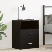 Comodino  Nero Rovere 50x32x60 cm in legno ingegnerizzato