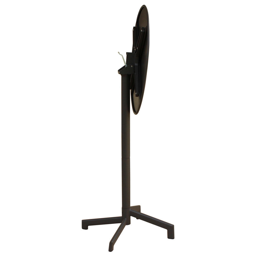 Tavolo Alto Vega Ø60x102 h cm in Acciaio Taupe