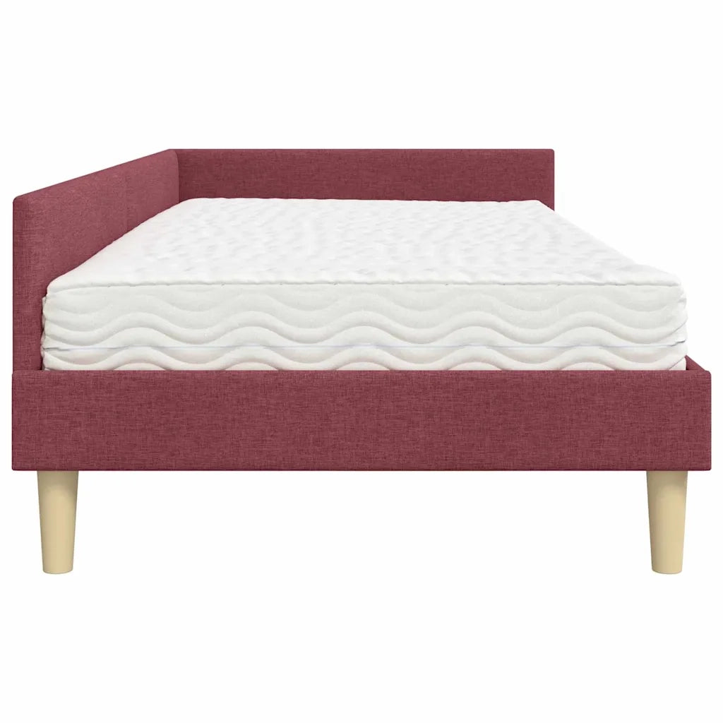 Struttura Letto Angolare con Materasso 2 pz-Giroletto con materasso Grigio Tessuto 877206