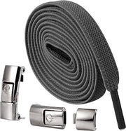 Paar di raccordi per scarpe senza lacci elastici per adulti e bambini, senza lacci, in grigio scuro