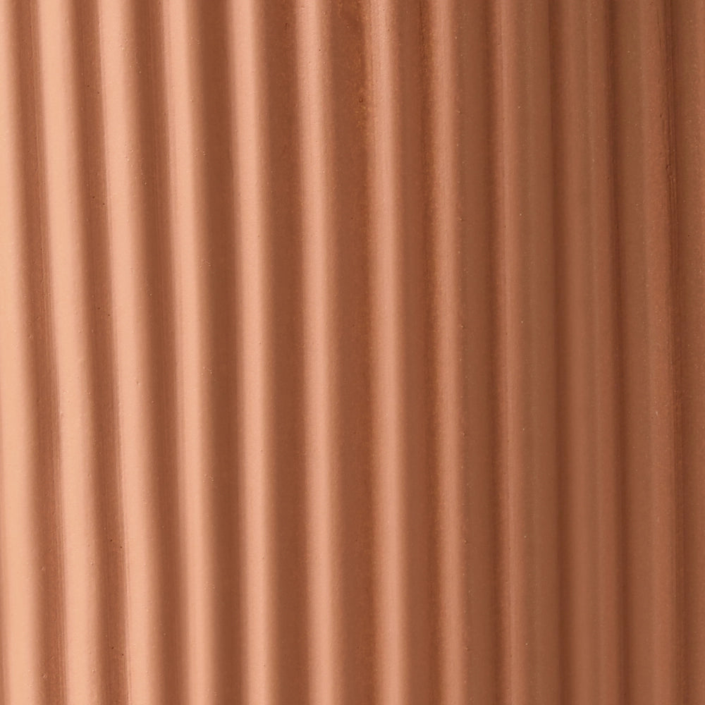 Fioriera in argilla Taupe Fibra Vaso per piante da giardino 37 x 37 x 37 cm Foro di drenaggio Finitura verticale a coste Giardino esterno Patio