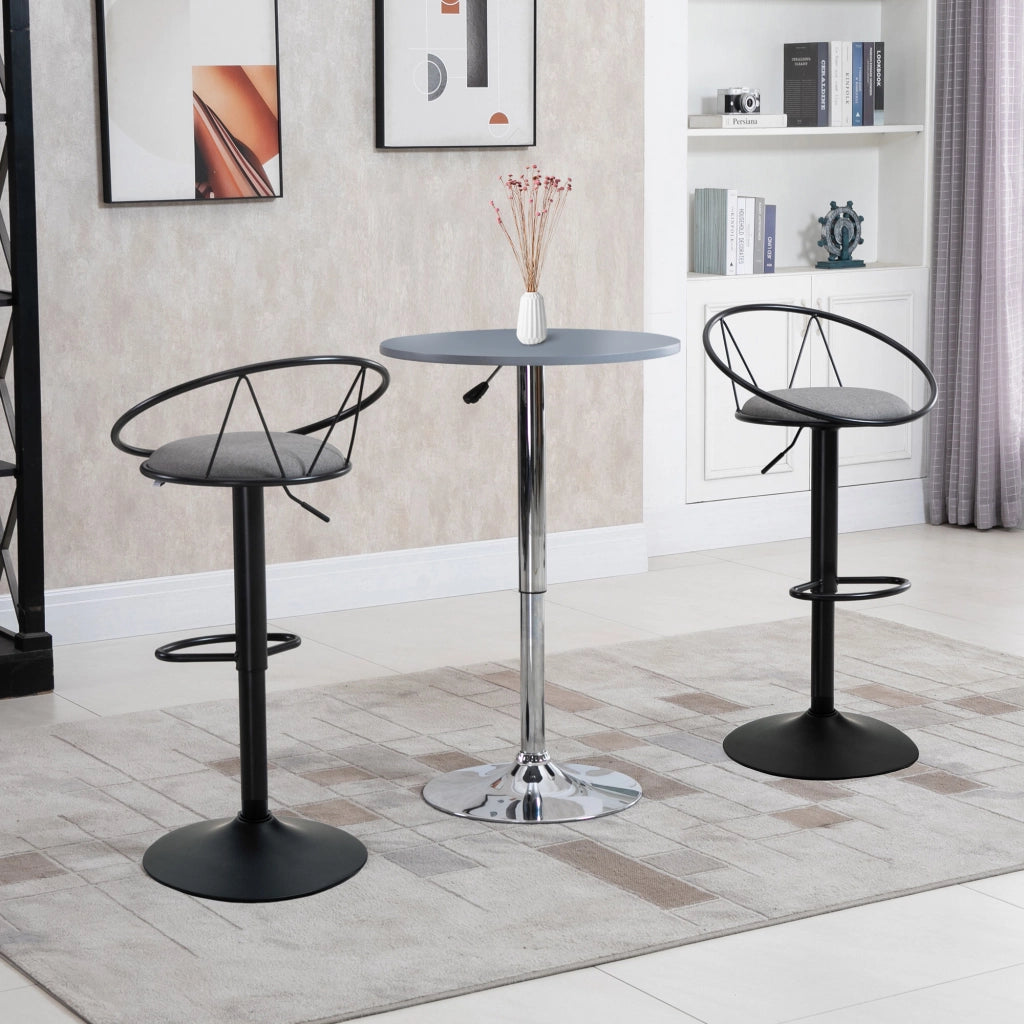 Sgabello da Bar ¨C zephmum ¨C Regolabile, Pivotante, Nero, Grigio
