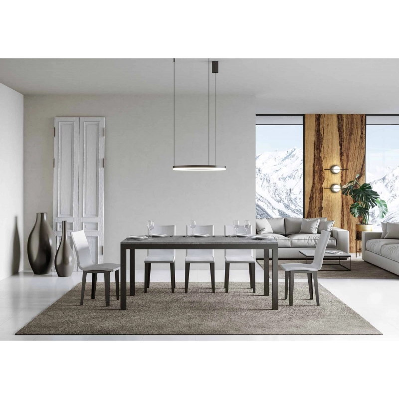 Tavolo allungabile 90x160/420 cm Everyday Evolution telaio Antracite - Cemento