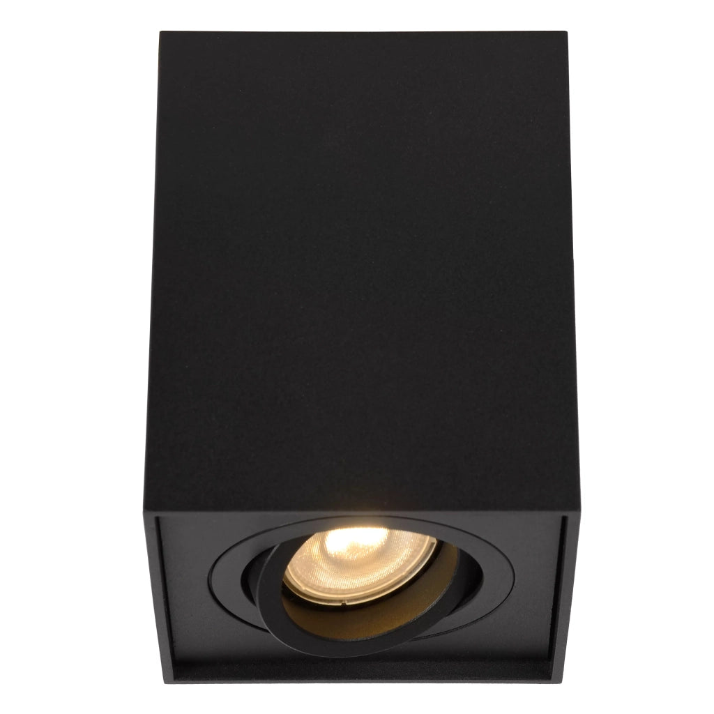 Spot soffitto quadrato nero orientabile GU10 Lucide Tube