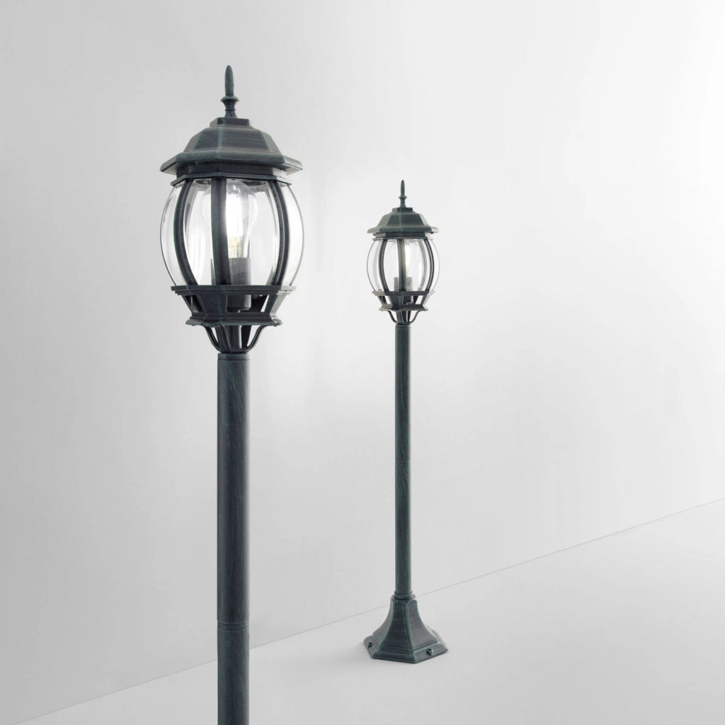 PALETTO SANTIAGO NERO E VERDE 1 LUCE ATTACCO E27 IP44 21X110,3CM