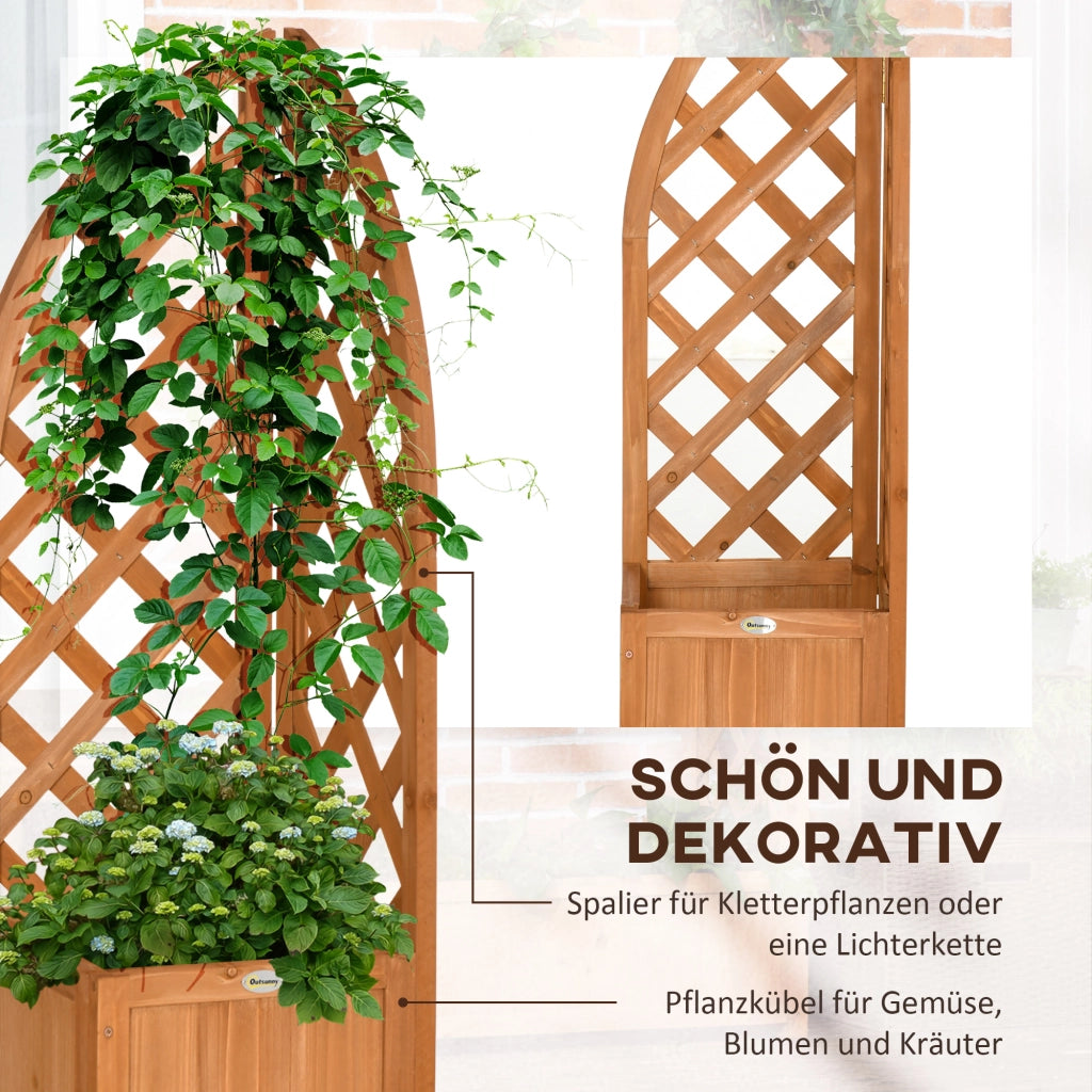 Fioriera con graticcio angolare ¨C zephmum ¨C marrone, legno, 32x32x108 cm