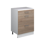 Mobile per mansarda Rion Sonoma/Bianco 60 x 83.8 cm senza inclinazione con 3 cassetti Vicco