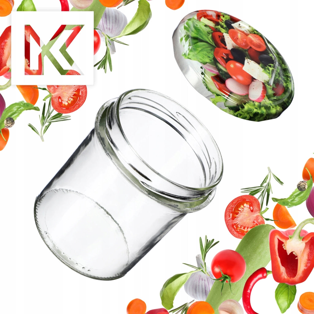 Barattoli di vetro KADAX Avila 350ml 50pz 82mm + coperchi "Fruit Mix"