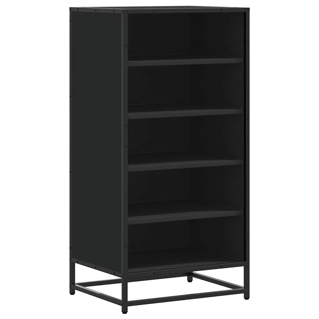 Scarpiera Nera 48x38x97,5 cm in Legno Multistrato