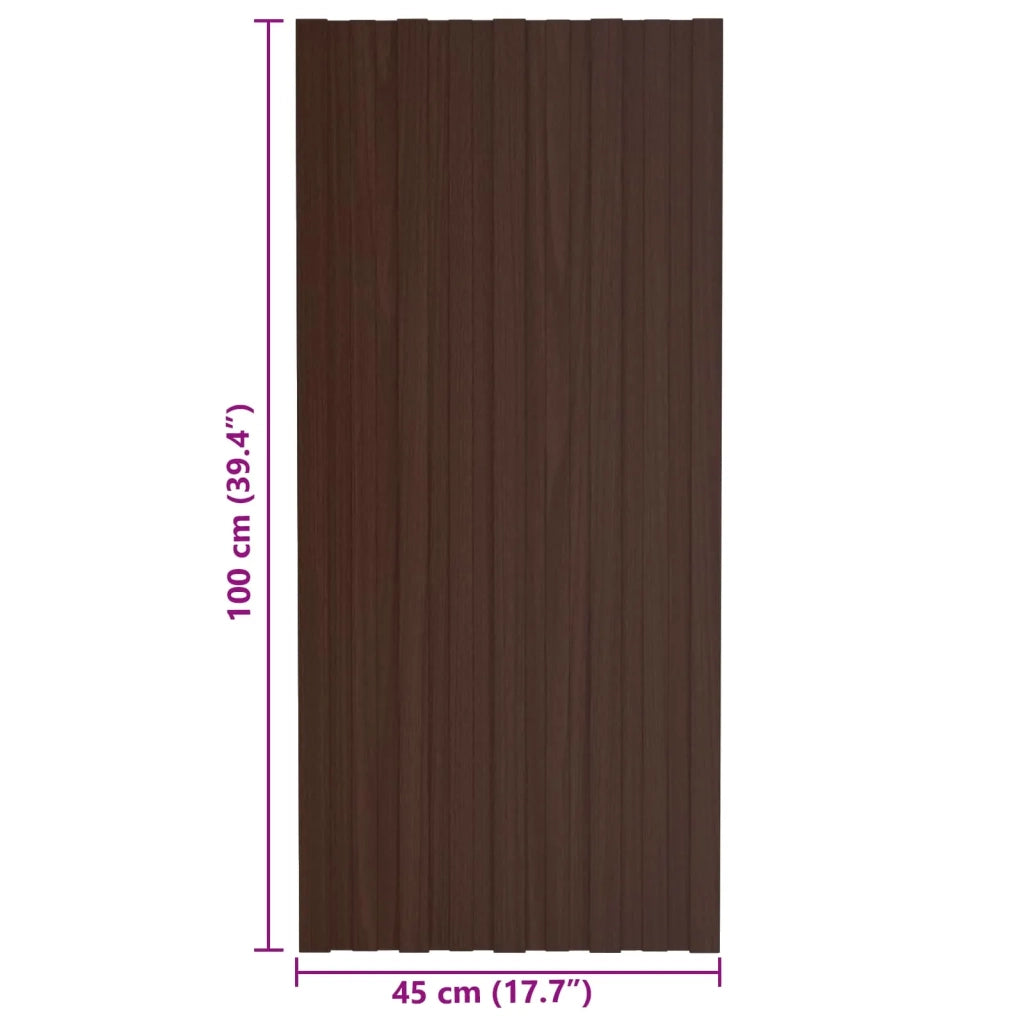 Pannello per tetto 36 pcs Marrone 100 x 45 cm Acciaio zincato