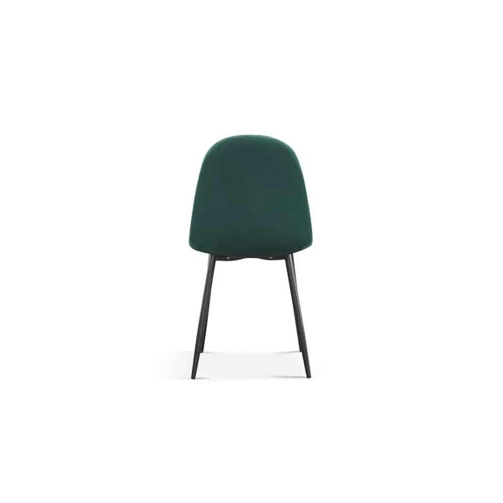 Sedia BOÏ – Velluto verde – Piedi in metallo nero – Design moderno
