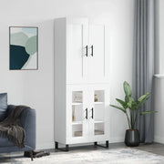 Credenza-Buffet-Armadio da cucina Bianca 69,5x34x180 cm in Legno Multistrato 110573