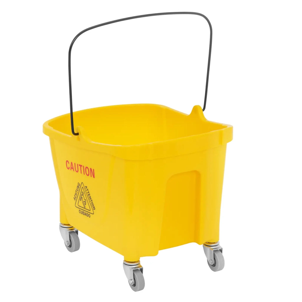 Secchio strizzatore professionale in plastica gialla da 24 litri con ruote 14_0009915