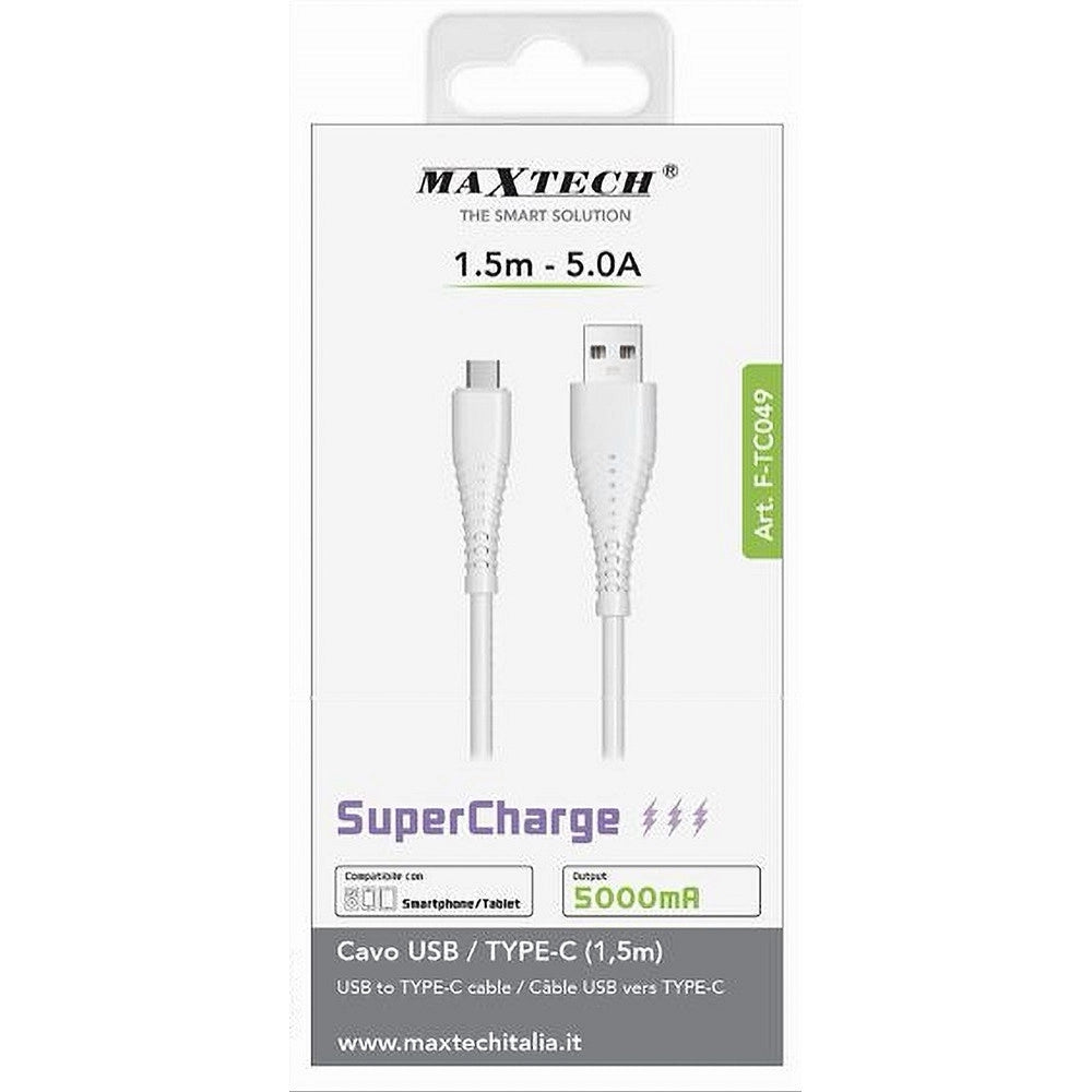 Trade Shop - Cavo Usb A Type-c 1.5 Mt 5 A Supercharge Ricarica Dati Smartphone Tablet F-tc049 -