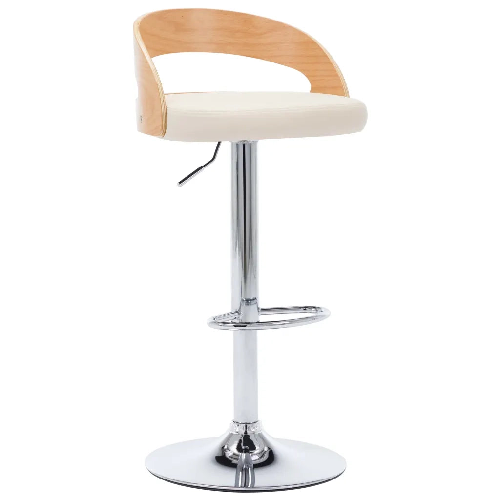 Sgabelli da Bar 2 pz Crema in Similpelle e Legno Curvato 283147