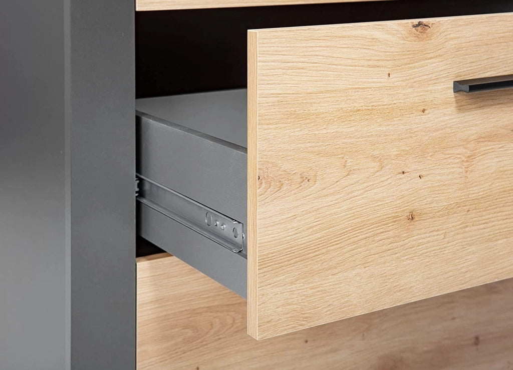 LIBRERIA SCAFFALE CORBETO MOBILE CASA UFFICIO ANTRACITE ROVERE 68.6x41.6x190CM