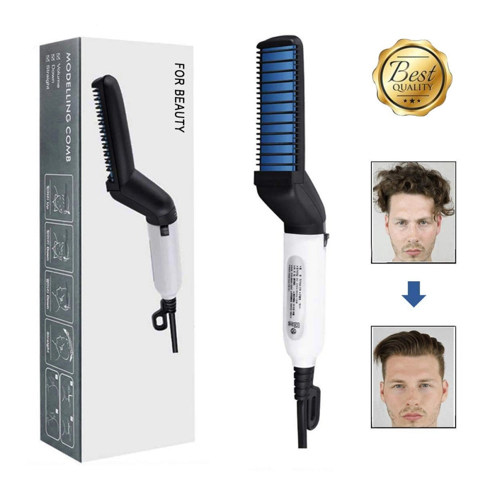 Trade Shop - Pettine Elettrico Spazzola Per Capelli Professionale Lisci E Ricci Multifunzione -