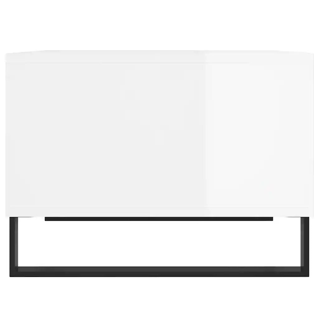 Tavolino salotto | Tavolino da caff¨¨ | Tavolino da Soggiorno Bianco Lucido 60x50x36,5 cm Legno Multistrato
