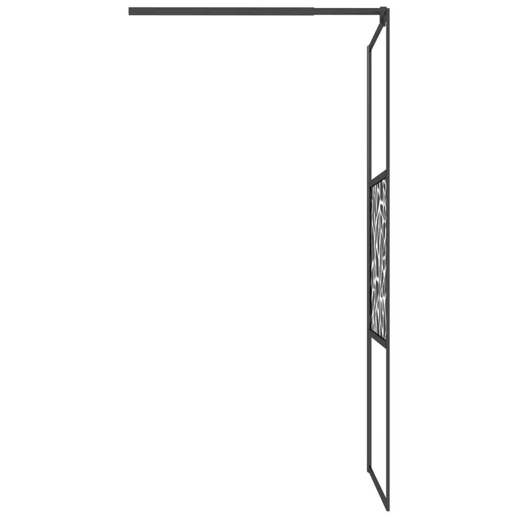 Parete Doccia Walk in 90x195cm Vetro ESG con Design Pietre Nero cod mxl 70968